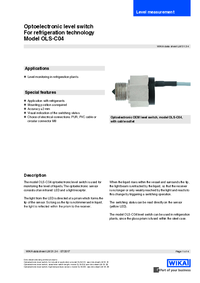 Thumbnail of document Data Sheet - OLS-C04 Optoelectronic Level Switch